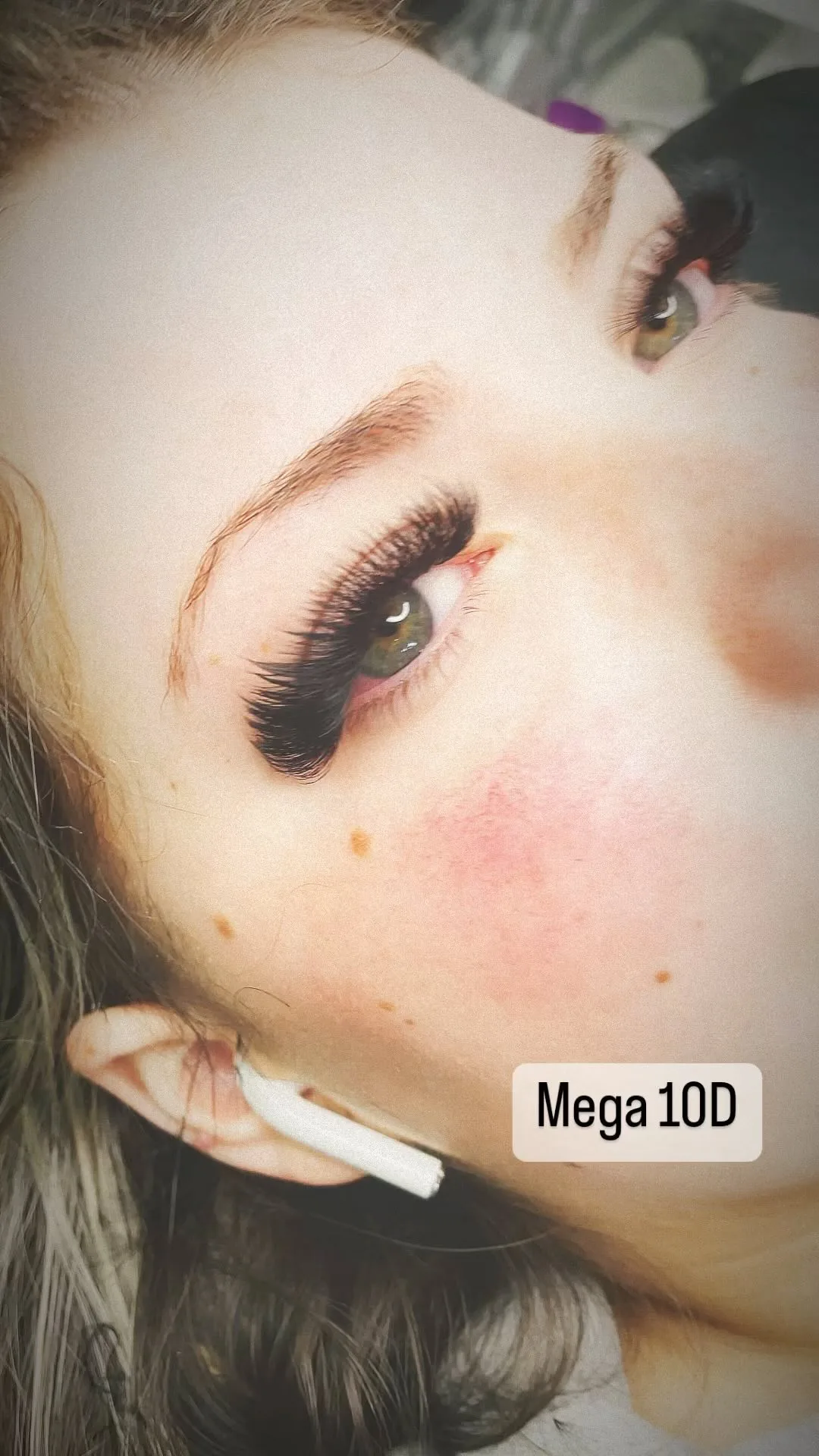 Mega 10D volume lashes — side face profile